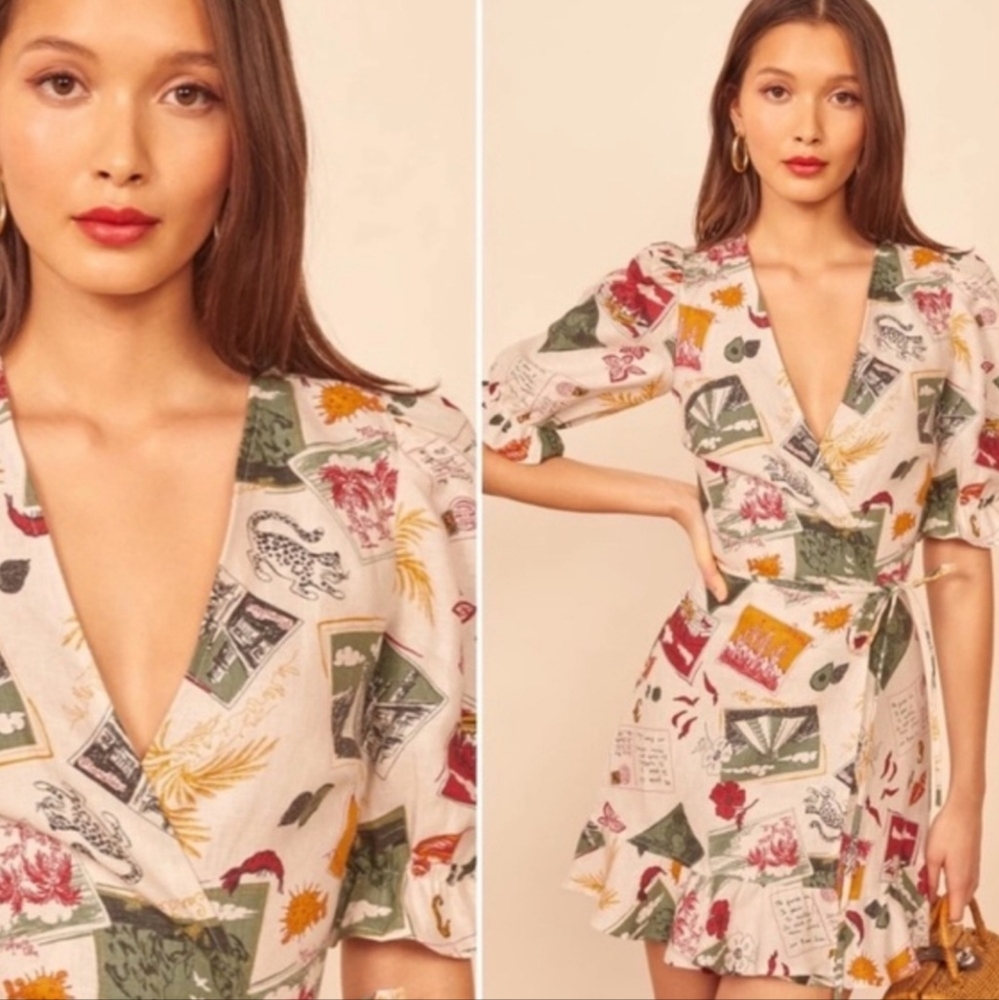 EUC Reformation Carmelo Mini Wrap Dress Vacaciones Size XS‎